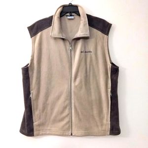 Columbia Sportswear Men's Brown & Tan Zipper Vest